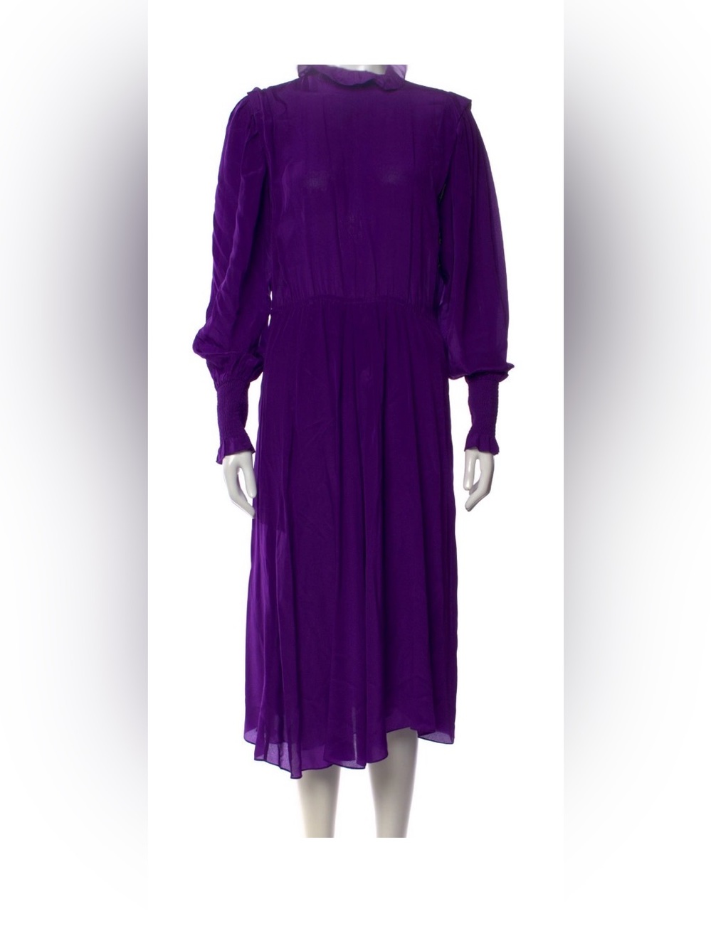 Isabel Marant Étoile Size 44 Purple Long-Sleeve Midi Dress